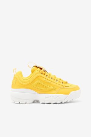 FILA Disruptor 2 Premium Sneakers Yellow / Yellow / White,Womens Shoes | CA.EUXYJA857